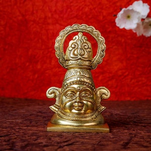 Khatushyam Ji Brass Statue: 5-inch Barbarika Idol for Home Temple