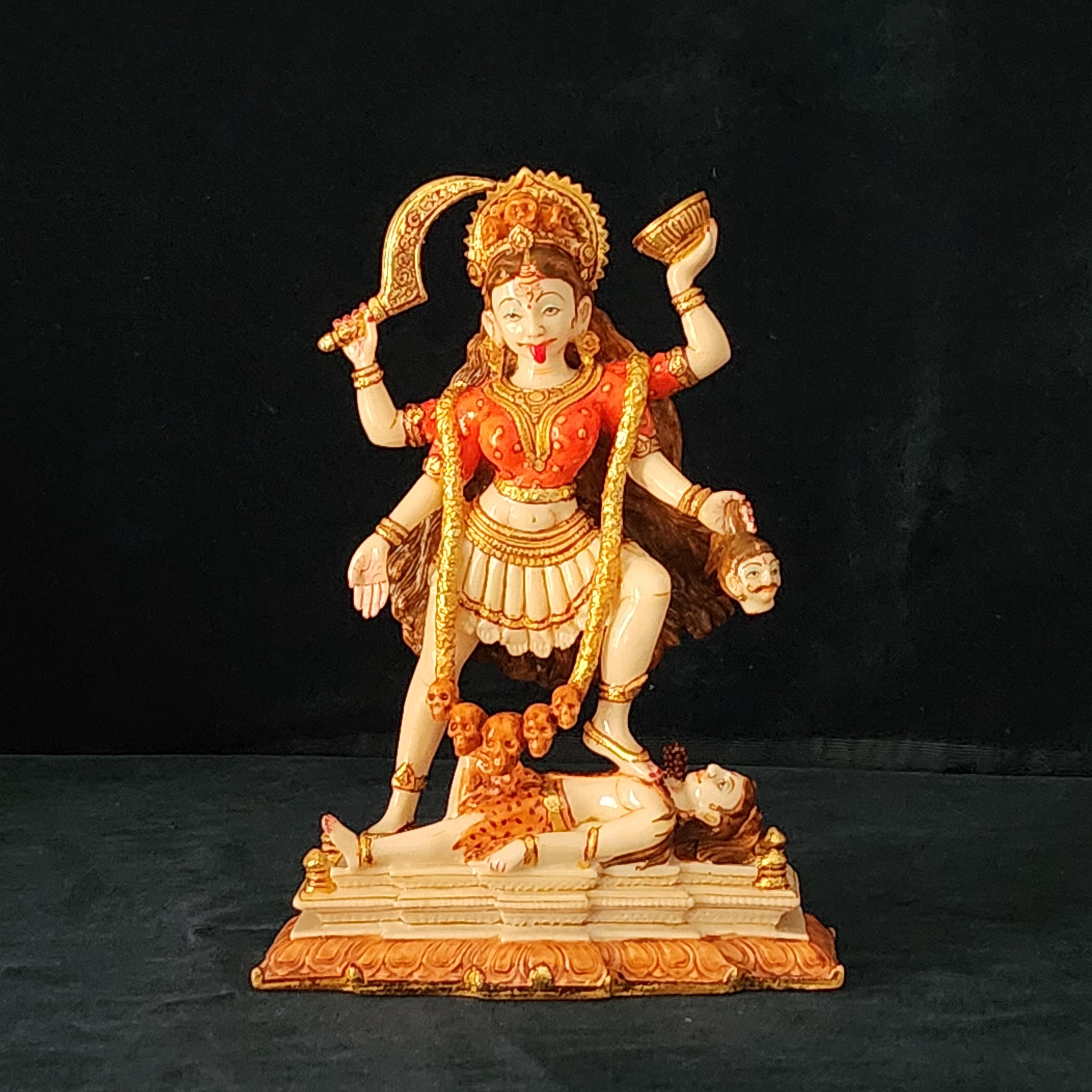 10.インドヒンズー教木製神像 約25センチcm 手に皿.極小品 10.インド