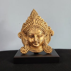 Durga Mask Statue: Maa Shakti Goddess Face for Altar (7.5&quot; Inches)