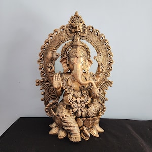 Ganesha Statue - 16 inch Lord Ganesha Statue Brass  Ganesh Figurine God Luck God - Lord of Wisdom Vinayaka Statue