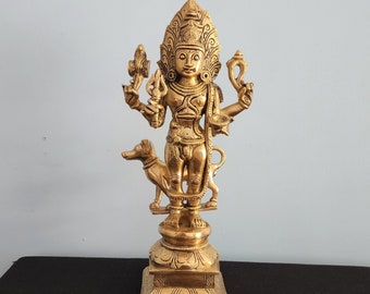 Buy Ashtadhatu-Brass Shri Kal Bhairav Idol (4 Inch Height