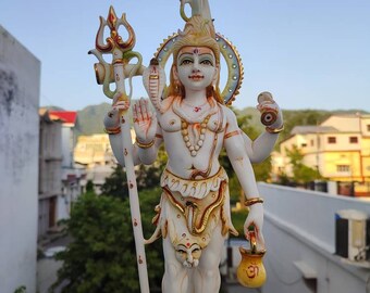 Standing Lord Shiva Statue: 14.5" Hindu God Figurine
