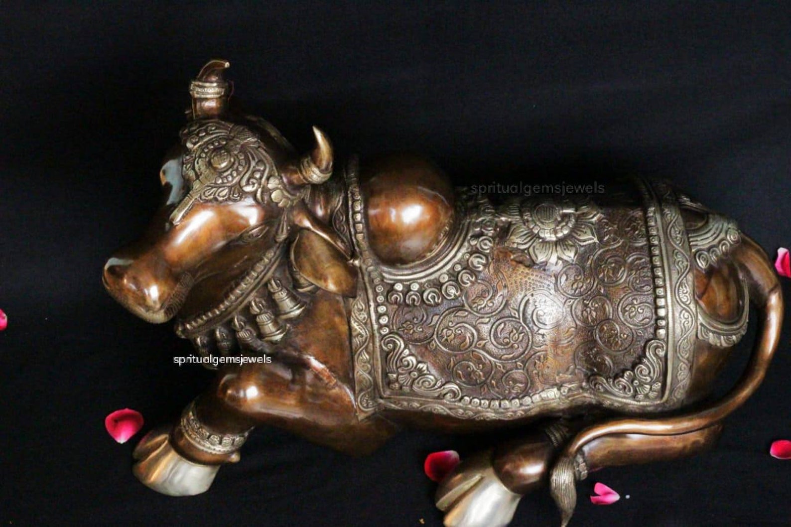 Big Nandi Statue 15 Inch Traditional work Brass Nandi Etsy