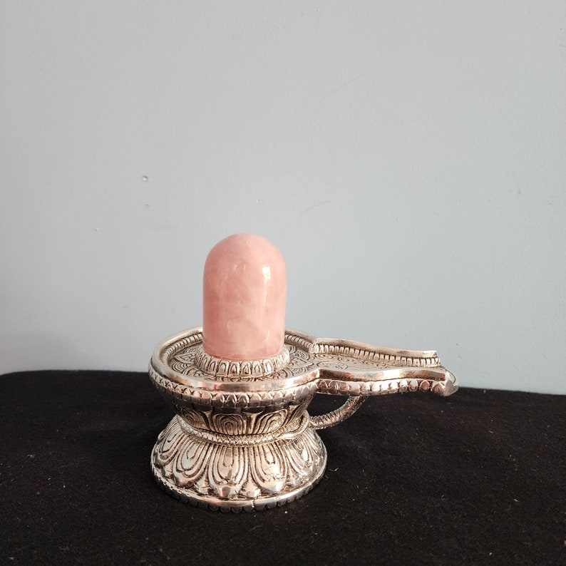 Shivling idol 5 Inch Rose quartz lord shiva Lingam Sculpture for Temple Pooja and Decor Idea Abhishekam image 5