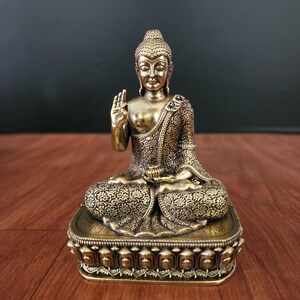 Premium Brass Buddha Statue - 4&quot; Inch | Buddhist God | Buddha Sculpture | Blessing buddha | gautama murti | Gift Idea | Home Decor
