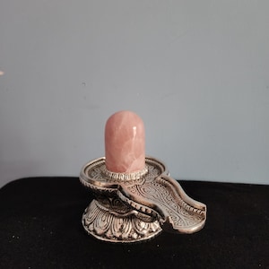Shivling idol 5 Inch Rose quartz lord shiva Lingam Sculpture for Temple Pooja and Decor Idea Abhishekam image 1