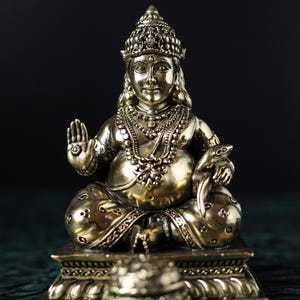 Kuber Statue - Lord kuber statue a Money God idol , Lokapala Statue God of Wealth - 5&quot; Inches Indian Arts God of Yakshas Kubera murti