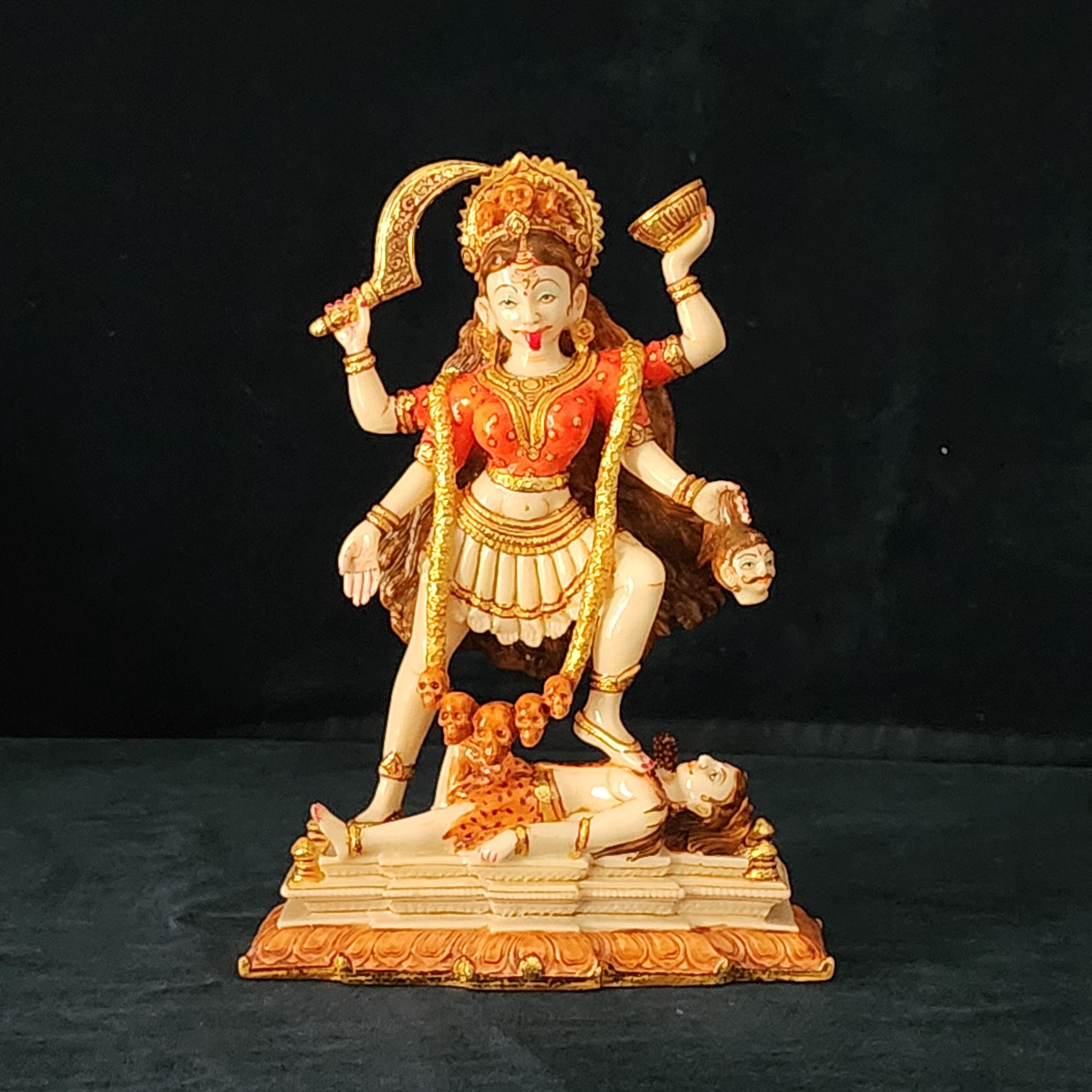 8インチのカーリー像 | ヒンドゥー教の女神カーリー像 | 手描きの