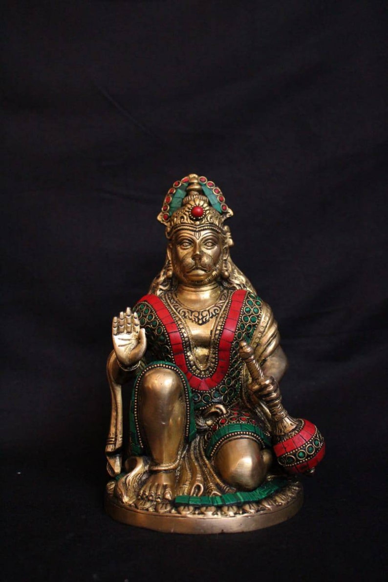Hanuman Statue Lord Hanumanji Ram Bhakt Brass Stone Work for - Etsy