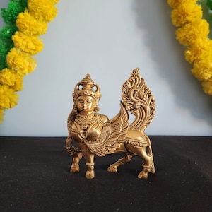 Brass Kamdhenu Cow Statue: Auspicious Home Decor (5.5 Inch)