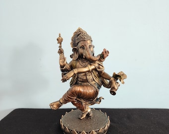 Dancing Ganesha Statue: 8-inch Vinayaka Good Luck Home Decor