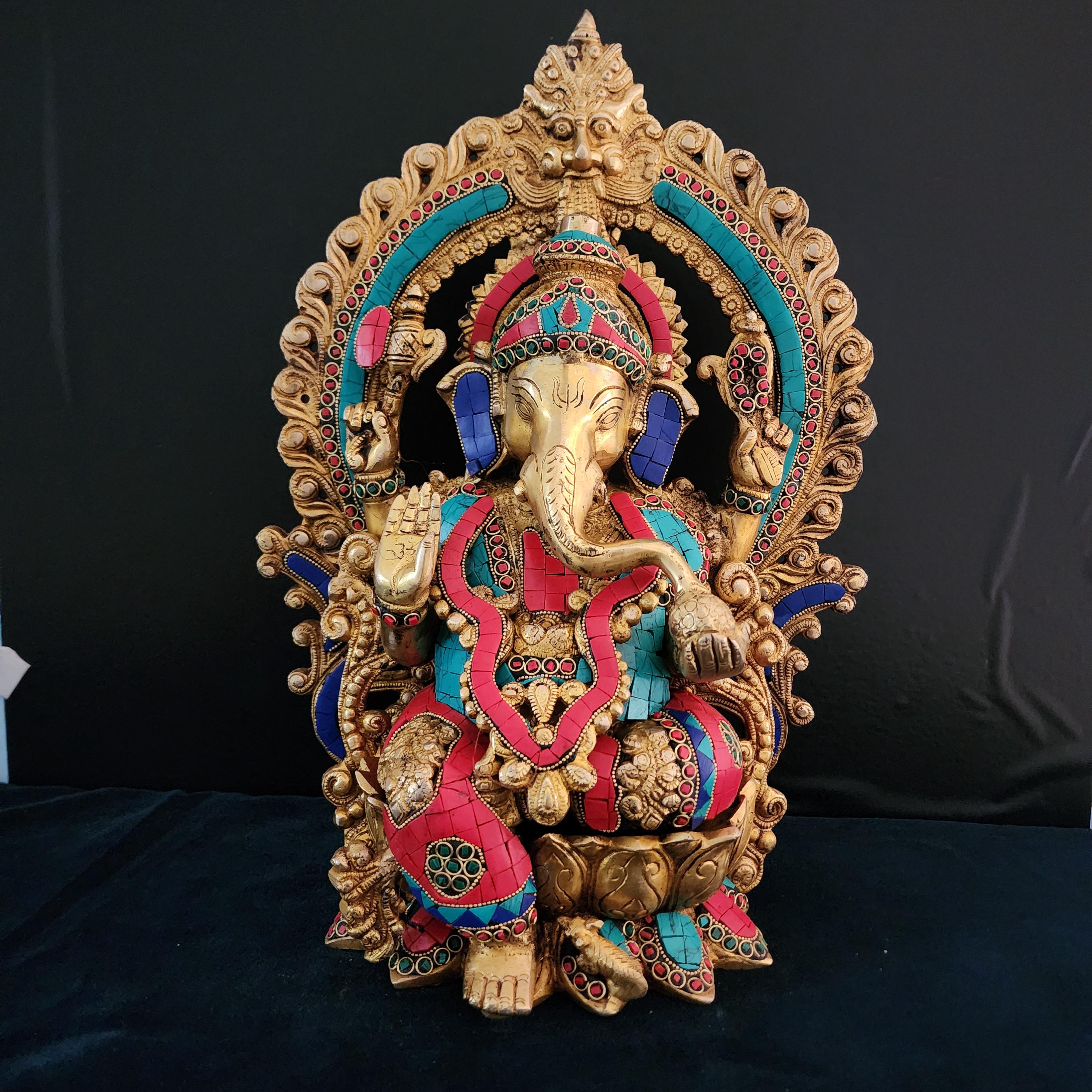 16インチ真鍮ガネーシャ像：ヒンドゥー教の幸運と知恵の神 - Etsy 日本