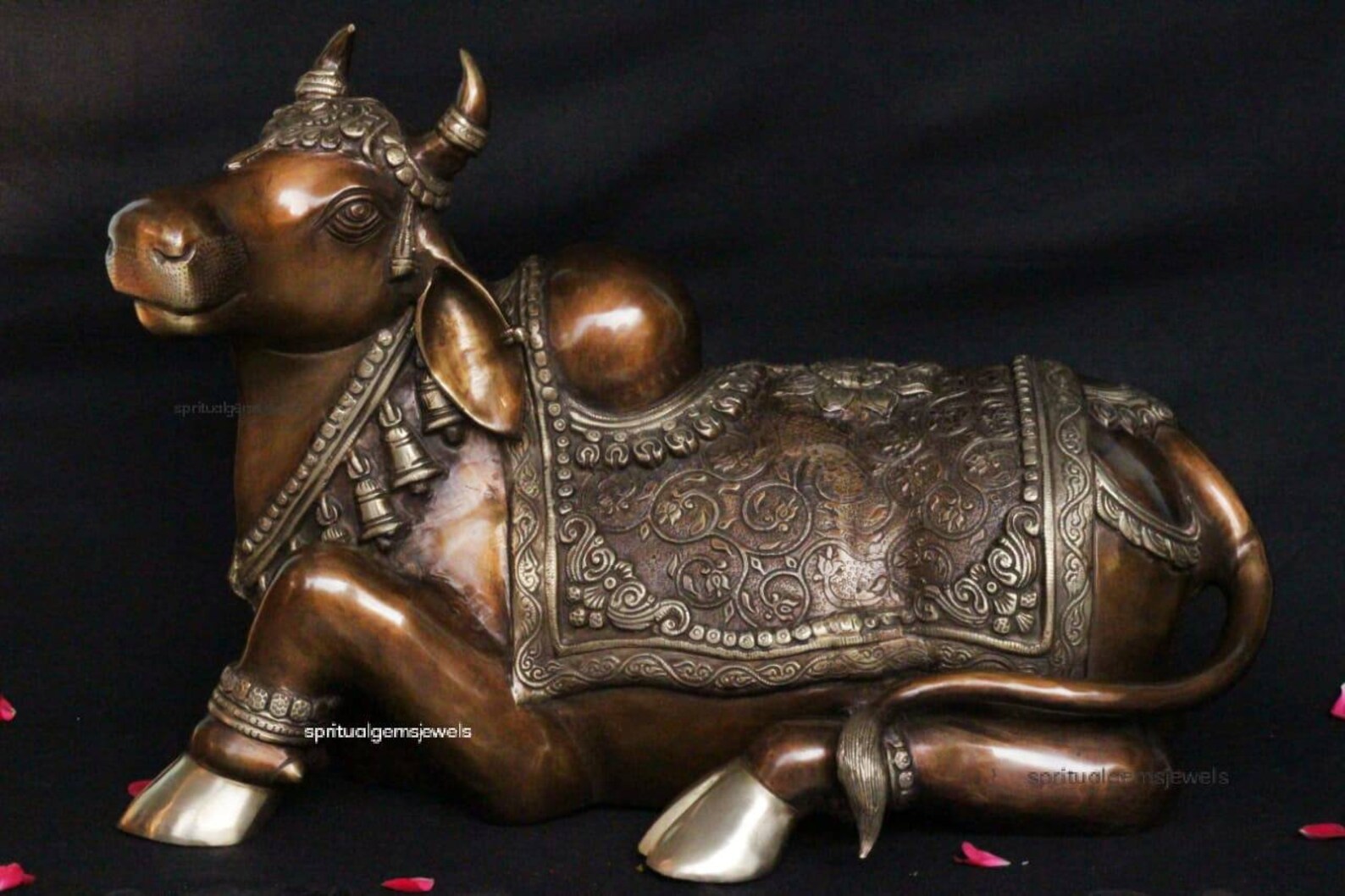 Big Nandi Statue 15 Inch Traditional Work Brass Nandi Etsy UK