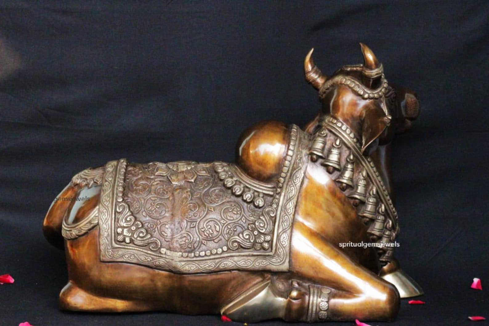 Big Nandi Statue 15 Inch Traditional Work Brass Nandi Etsy