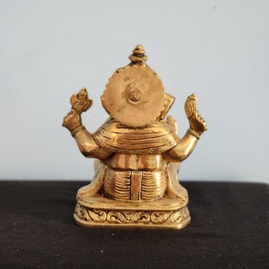 Estátua de Ganesha em latão - Senhor da sabedoria, sorte e novos começos - 7 polegadas imagem 6