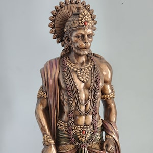 24&quot; Hanuman Statue: Bronze Finish Bajrangbali Idol