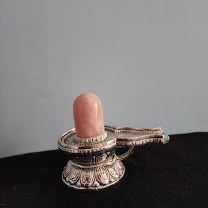 Shivling idol 5 Inch Rose quartz lord shiva Lingam Sculpture for Temple Pooja and Decor Idea Abhishekam image 6