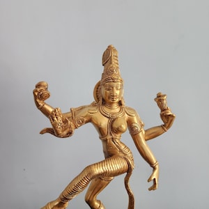 Ardhnarishwara Statue - Lord Shiva parvati with together , Half Shiva Parvati Shakti , shiva Shakti idols , 14&quot;inch , Brass Parvati Statue