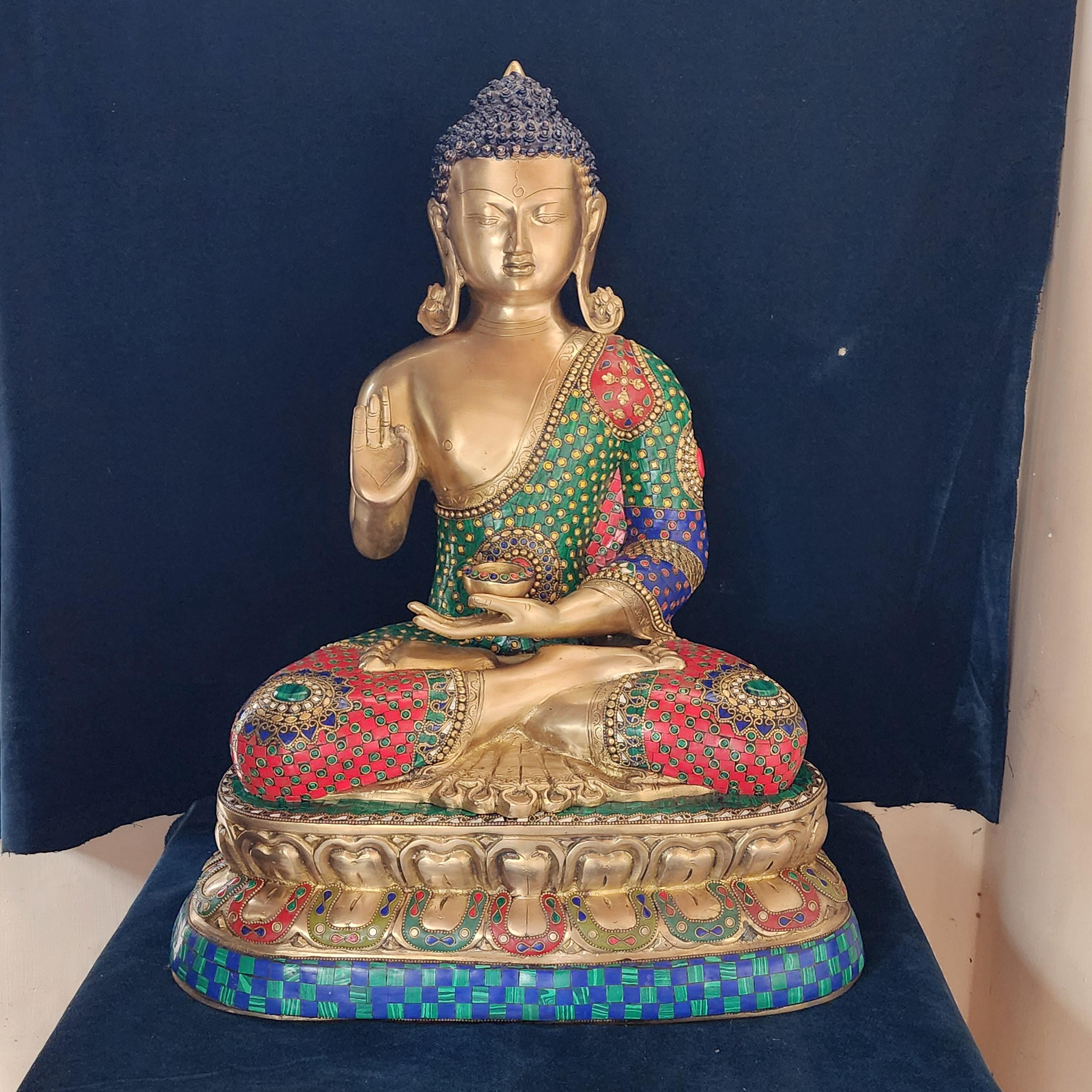 大型真鍮仏像：23インチの平和な仏像 - Etsy 日本
