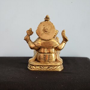Estátua de Ganesha em latão - Senhor da sabedoria, sorte e novos começos - 7 polegadas imagem 7