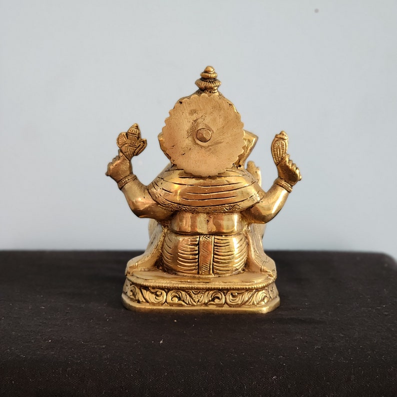 Estátua de Ganesha em latão - Senhor da sabedoria, sorte e novos começos - 7 polegadas imagem 7