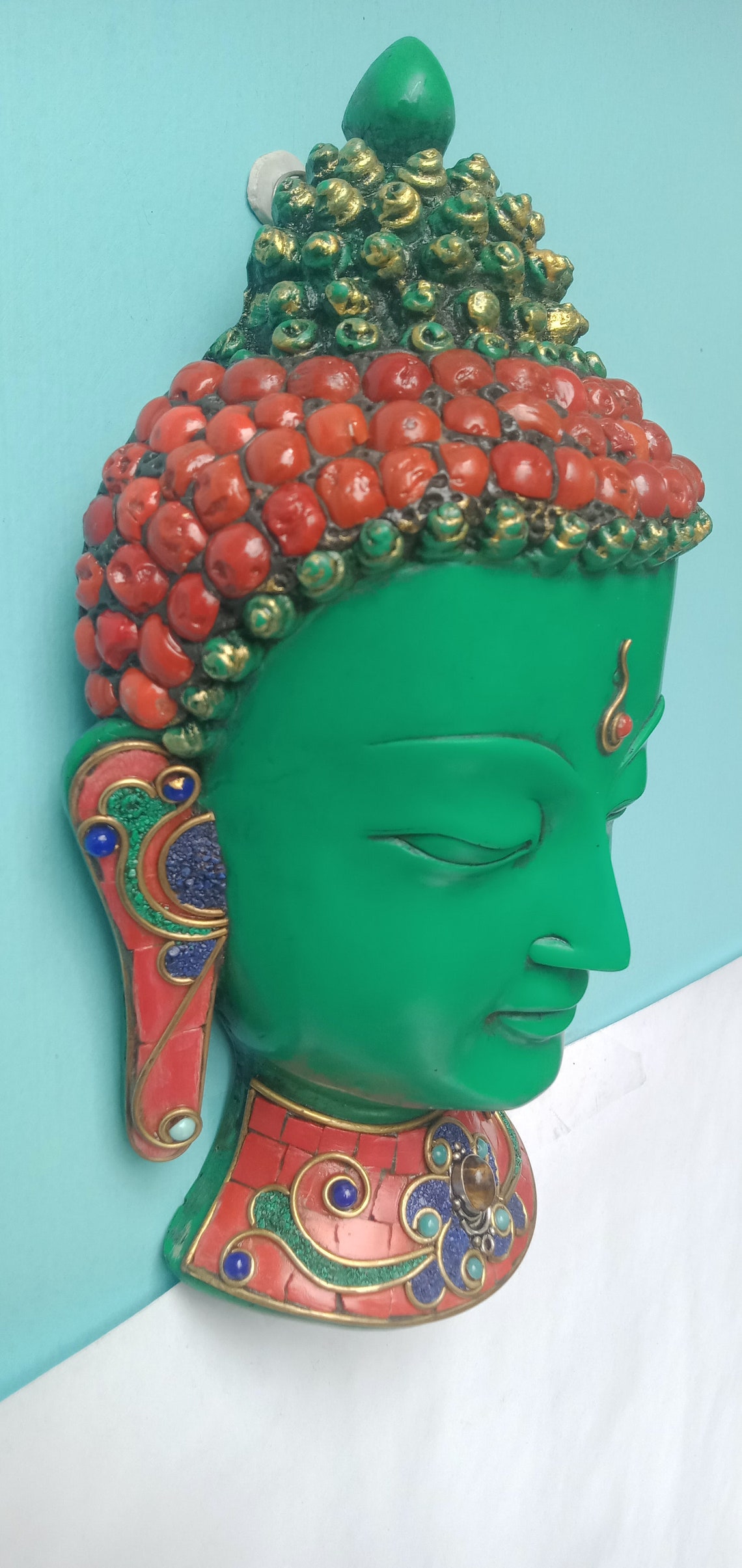 Buddha mask wall hanging buddhist wall hanging 10 Etsy