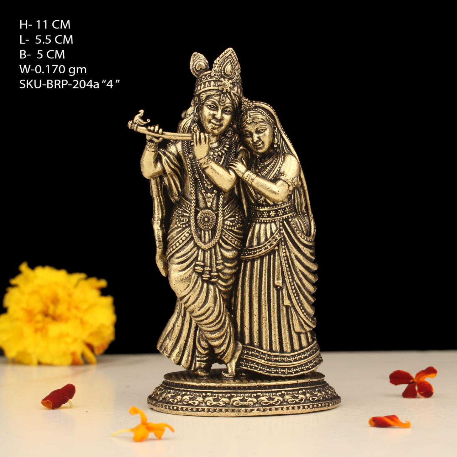 真鍮製ラーダ・クリシュナ像：6インチの神聖なカップルの偶像 - Etsy 日本