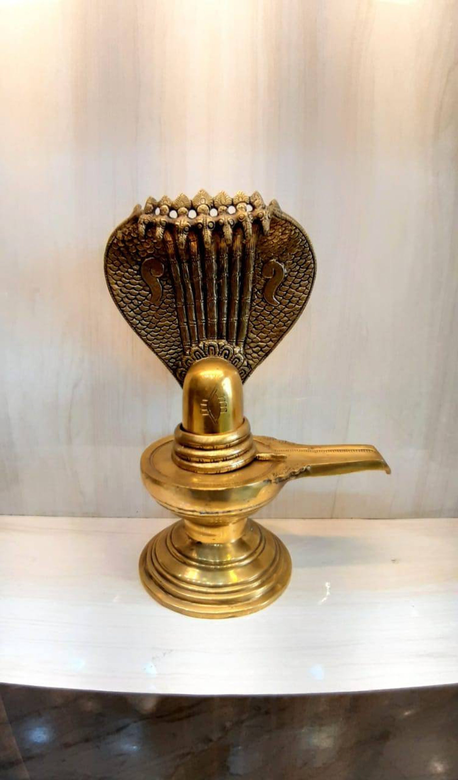 Shiva lingam statue 13 inch Antique Brass lord shiva | Etsy