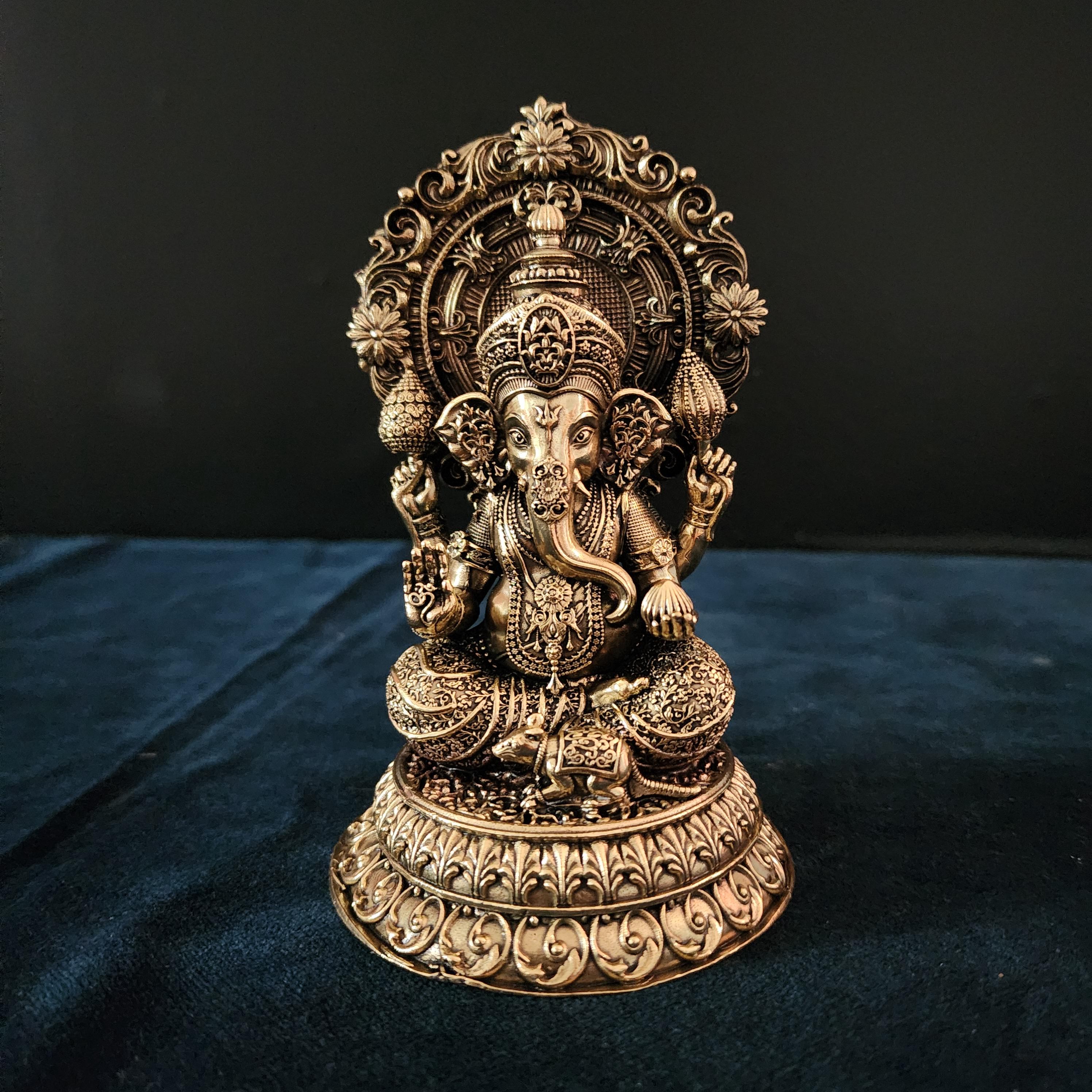 5インチ真鍮ガネーシャ像：ヒンドゥー教の幸運の装飾 - Etsy 日本