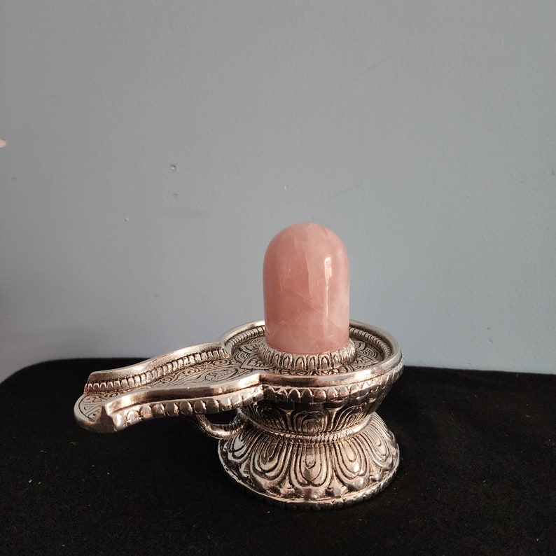 Shivling idol 5 Inch Rose quartz lord shiva Lingam Sculpture for Temple Pooja and Decor Idea Abhishekam image 2