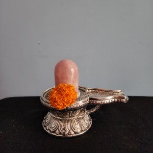 Shivling idol 5 Inch Rose quartz lord shiva Lingam Sculpture for Temple Pooja and Decor Idea Abhishekam image 7