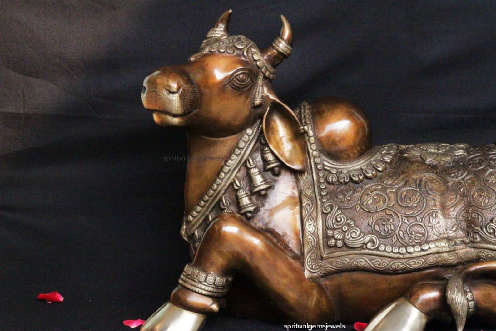 Big Nandi Statue 15 Inch Traditional Work Brass Nandi Etsy