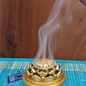 Incense Holder - 3.5&quot; inch Brass Dhoopdani for Home Temple Decor a Housewarming gift idea