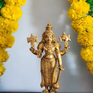 Brass Tirupati Balaji Statue: 8&quot; Govinda Srinivasa Venkateswara Idol