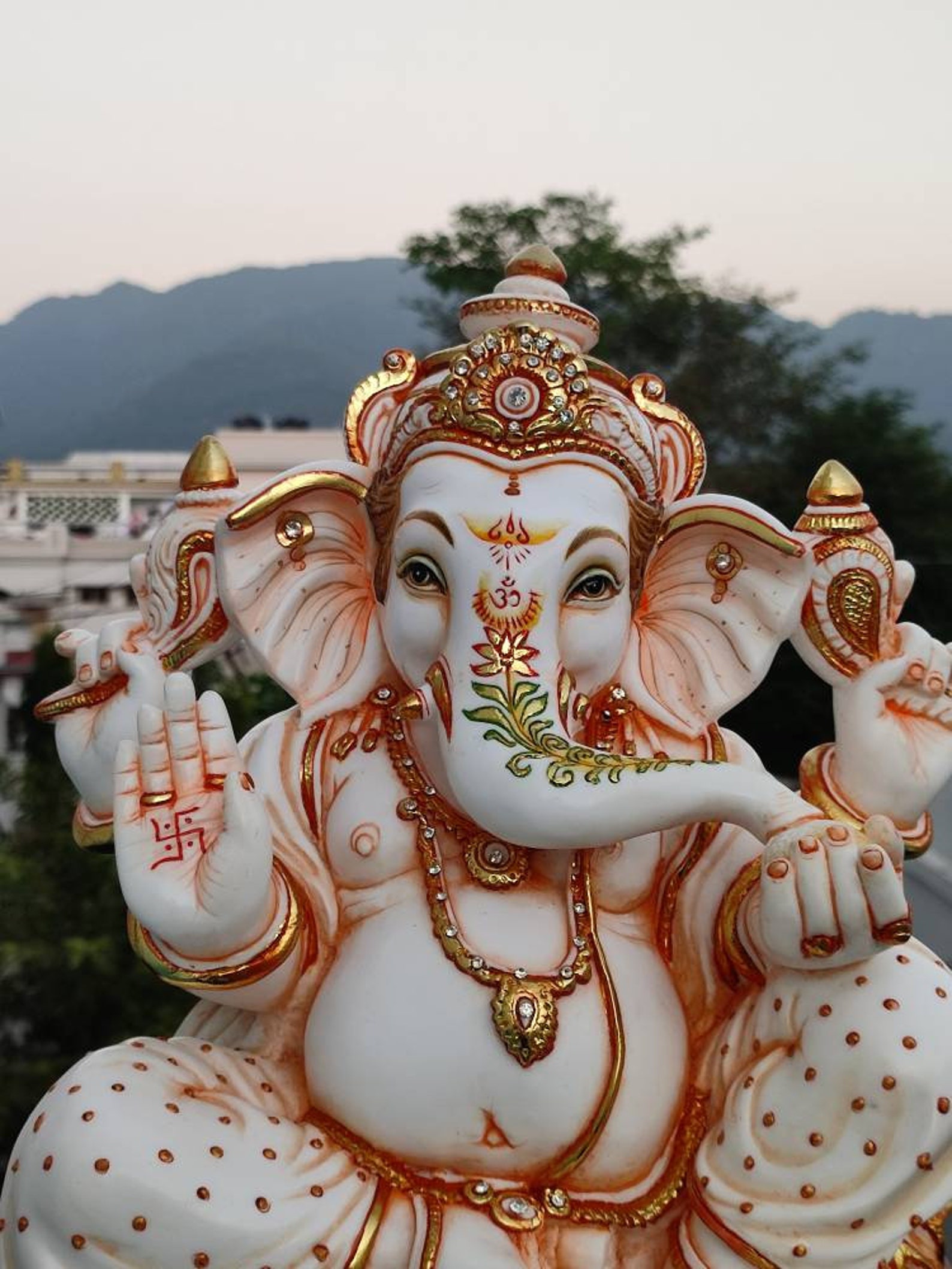 Big Ganesha Statue 26 Cms Sitting Ganesha Idol Large Etsy