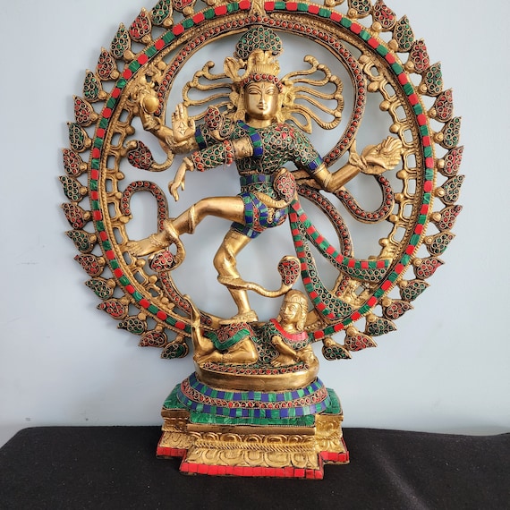 ダンシングシヴァ(ナタラージャ) Nataraja Dancing Shiva Nataraja Statue - Large 27 inches Gold Brass