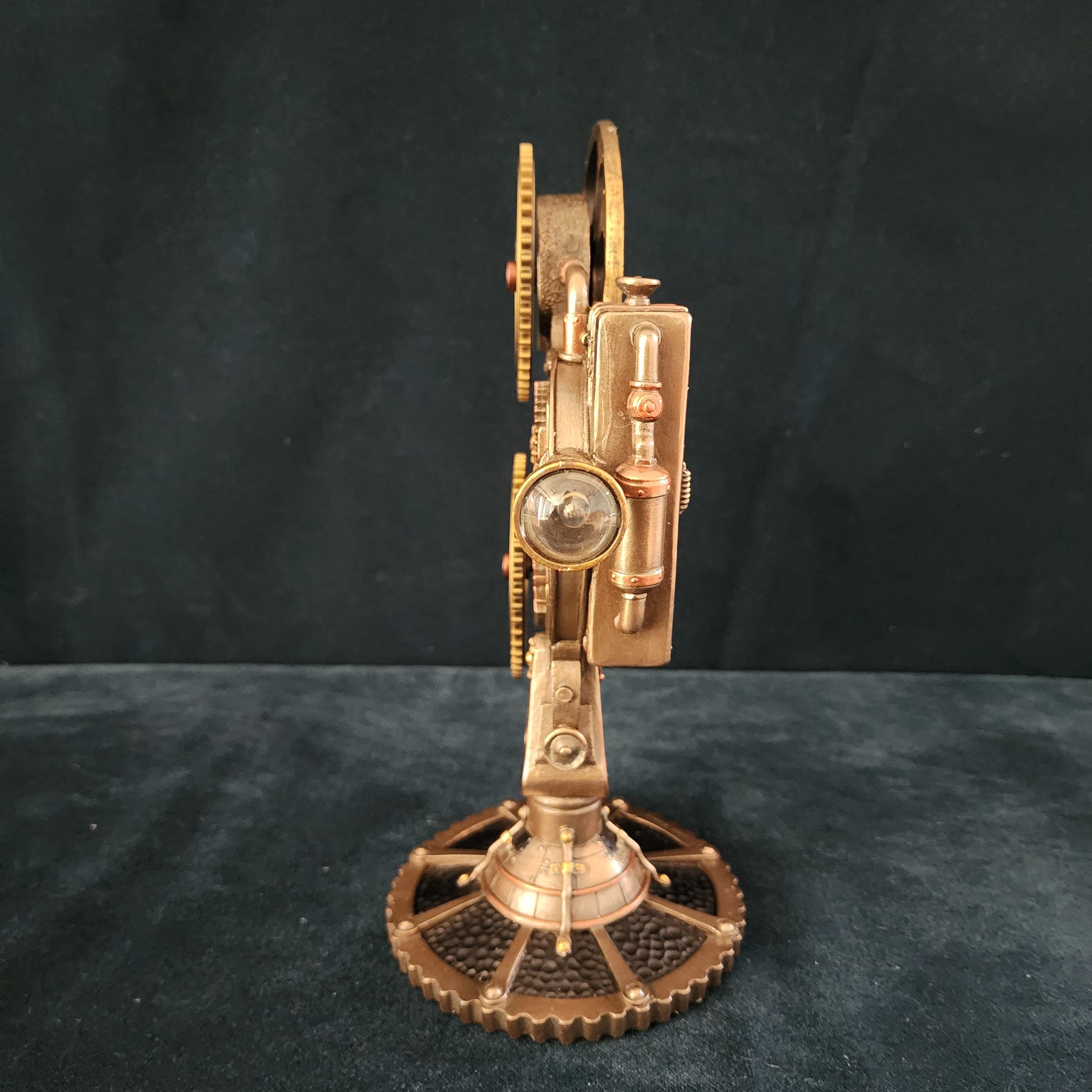 Steampunk Projector Statue With LED Light: Cold Cast Resin Home Decor ...