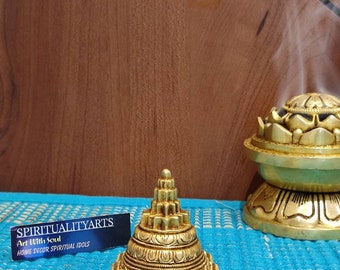 Brass Shri Yantra - 2.5" inch Laxmi Yantra of wealth and abundance or good fortune & proseperity - Maha Lakshmi Kuber Yantra for Money Power