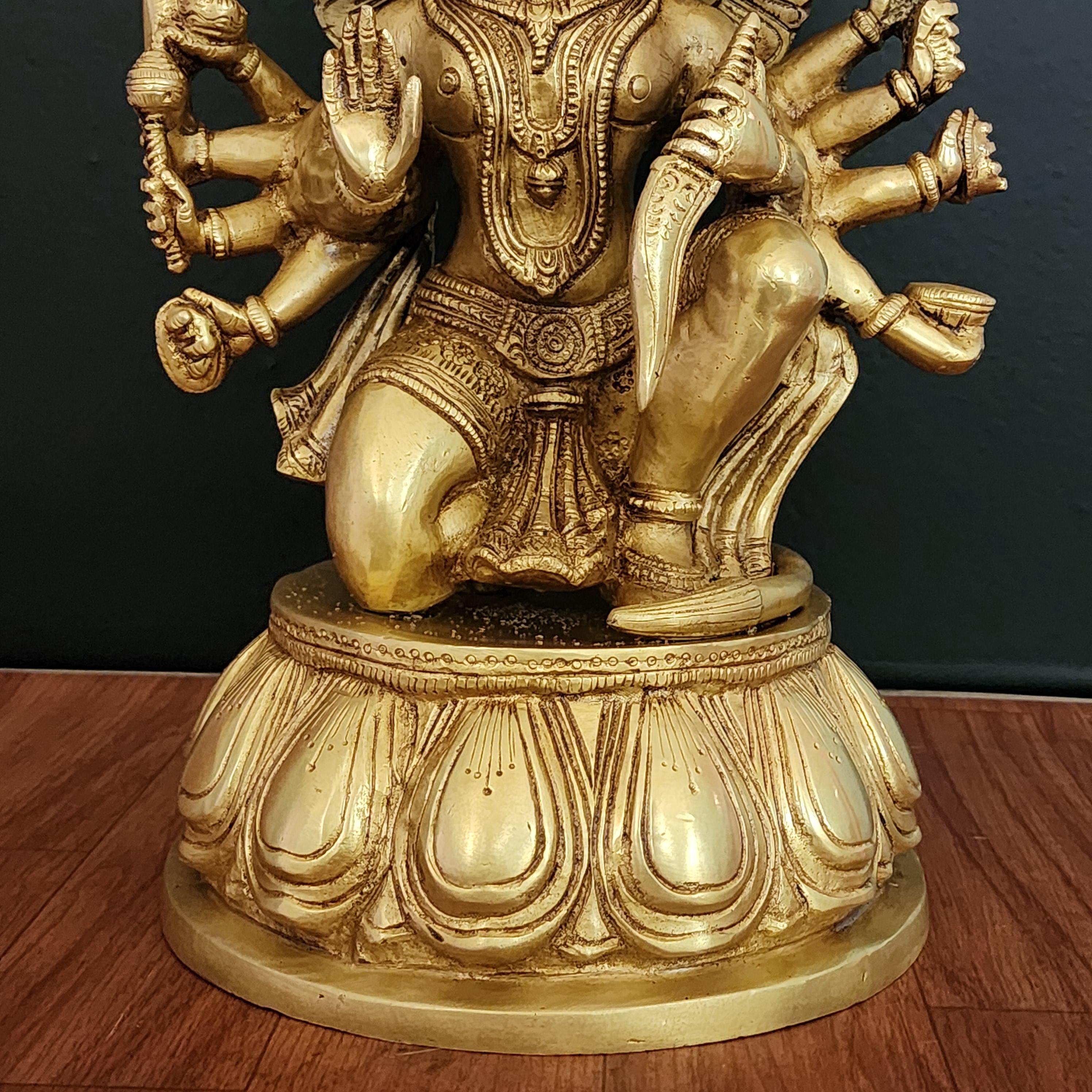 真鍮パンチムキ ハヌマーン像: 13 インチのラーマーヤナ彫刻 - Etsy 日本