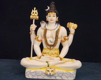 10インチの銅製シヴァ像：マハデヴ、トリシュール、ヒンドゥー教の神