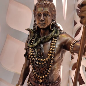 Big Shiva Statue - 66 CM Bonded Bronze Standing Lord Shiva Idol | Shiv | Adiyogi | Yoga | Arts | Dance | Hindu god of Meditation | Time