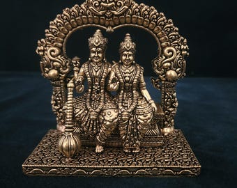 Brass Vishnu Lakshmi Statue - 5 Inch Laxmi Narayana Swami