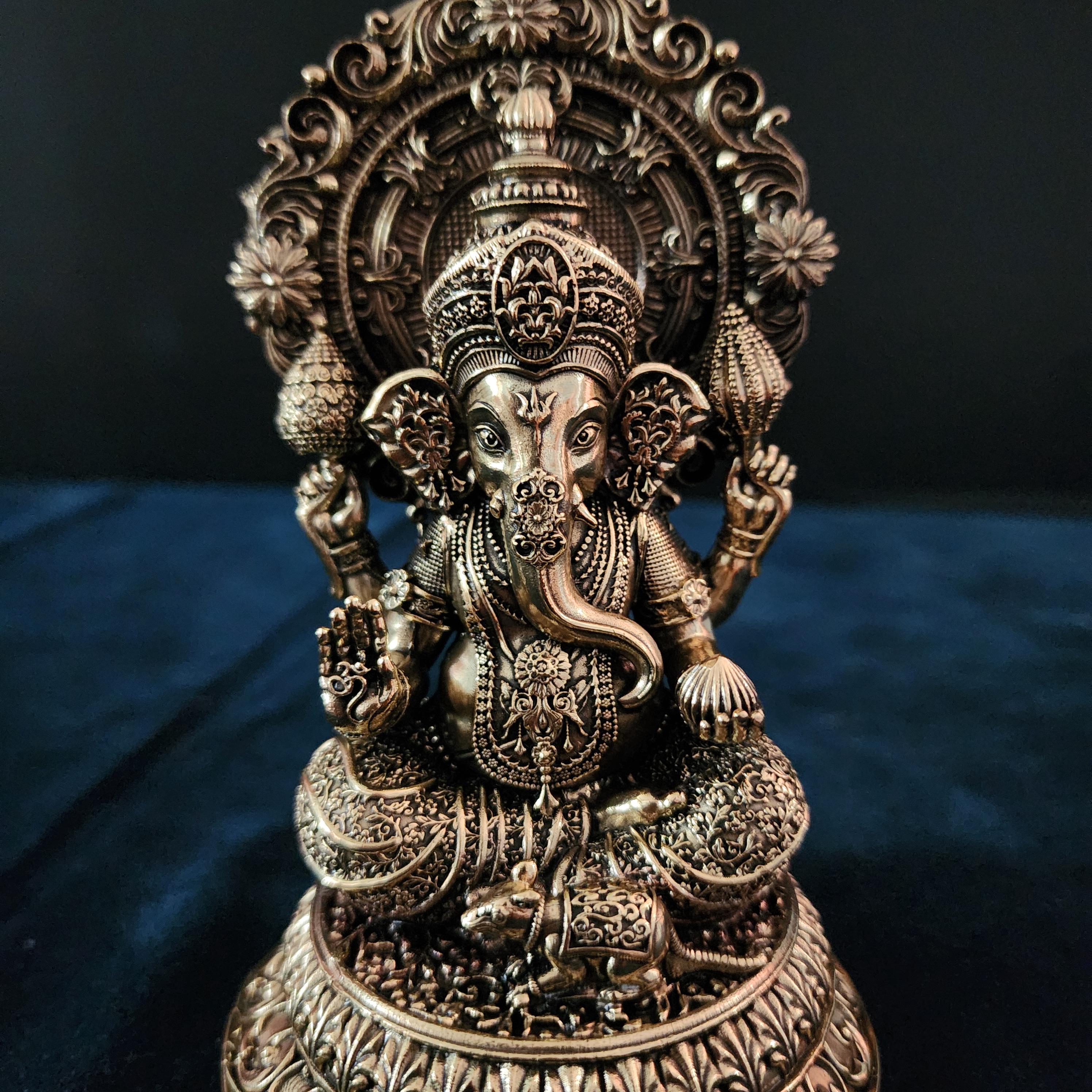 5インチ真鍮ガネーシャ像：ヒンドゥー教の幸運の装飾 - Etsy 日本