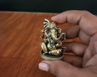 石象嵌入り真鍮ガネーシャ像 - 幸運の神（24 CM） - Etsy 日本