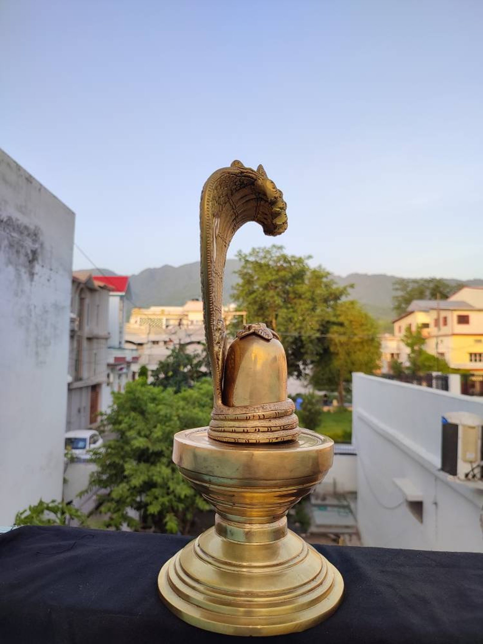 Shiva Lingam Statue 13 Inch Antique Brass Lord Shiva Etsy
