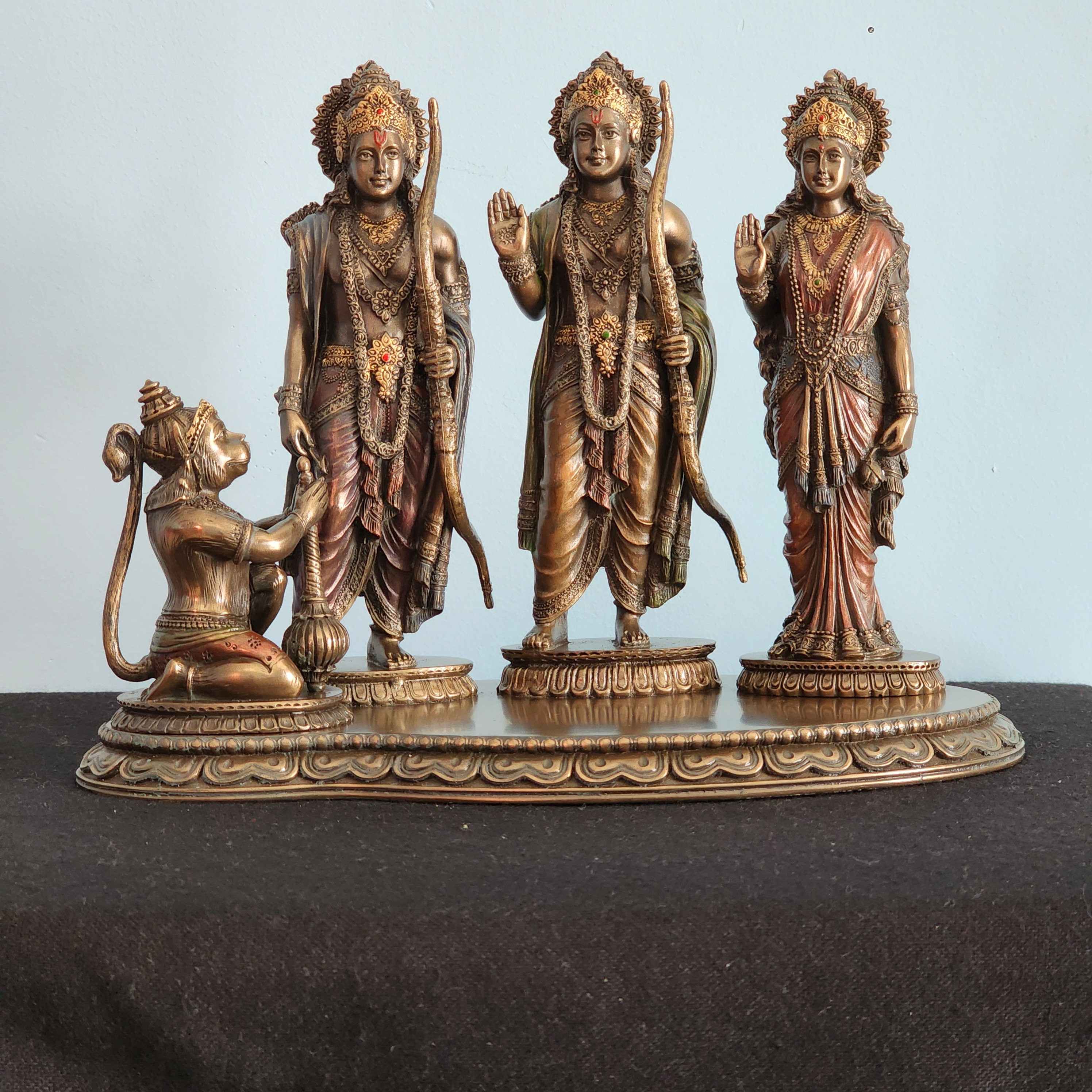2017年 リンカン肖像 銅製ラウンド 5枚セット Bronze Finish Ram Darbar Statue: Rama, Sita, Laxman, Hanuman, 8