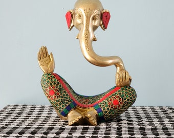 Brass Ganesha Statue: Modern Indian Home Decor (20cm)