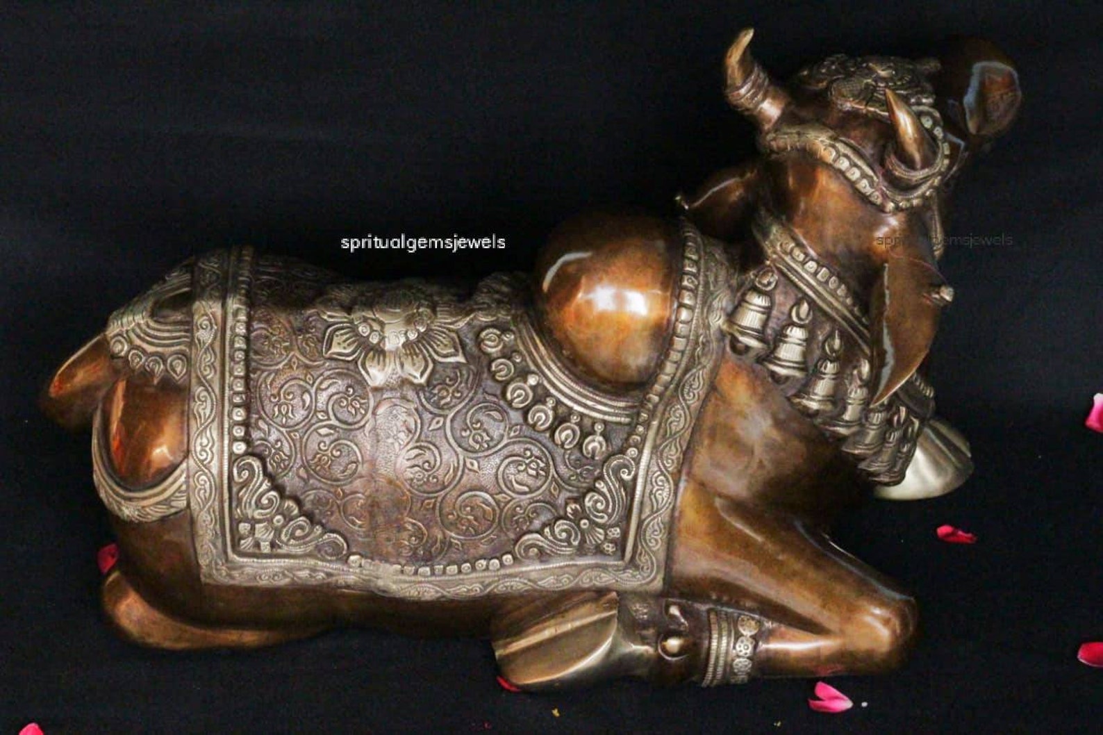 Big Nandi Statue 15 Inch Traditional Work Brass Nandi Etsy