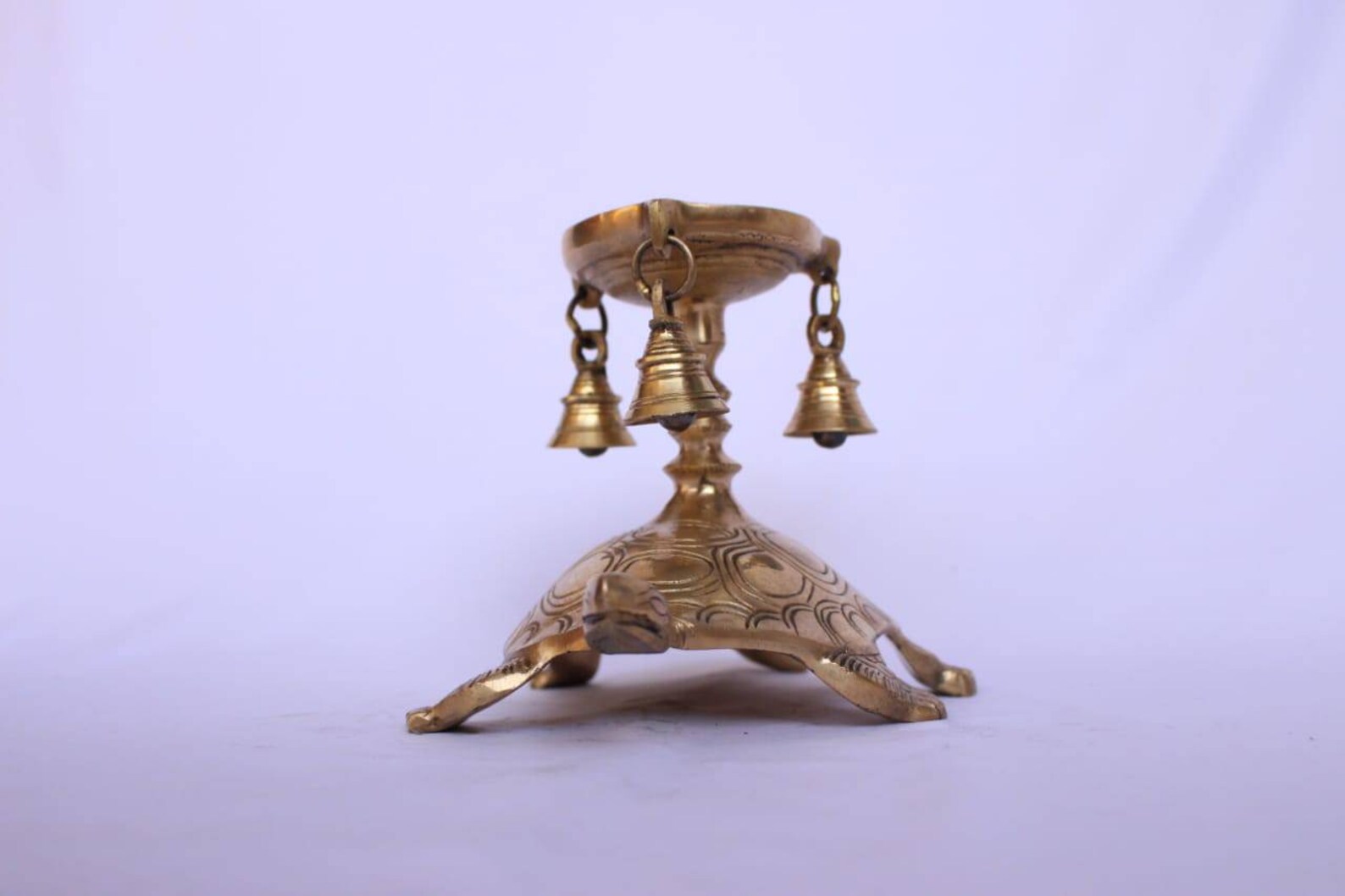 Brass diya 6inch Oil burner stand turtoise base Etsy