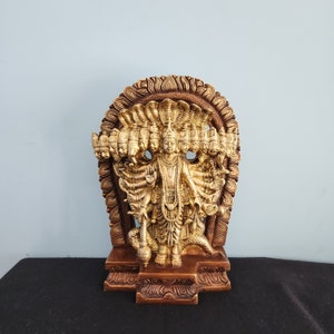 Brass Vishnu idol - 11.5" inch |Incarnations of Lord Vishnu | Vishnu surrounded by his Avatar| Divine Vishnu Exquisite Handcrafted Statue |
